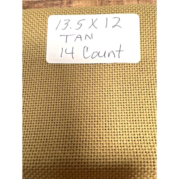Tan 14 Count Cross Stitch Fabric Evenweave 13.5 X 12 Inches - Picture 2 of 2